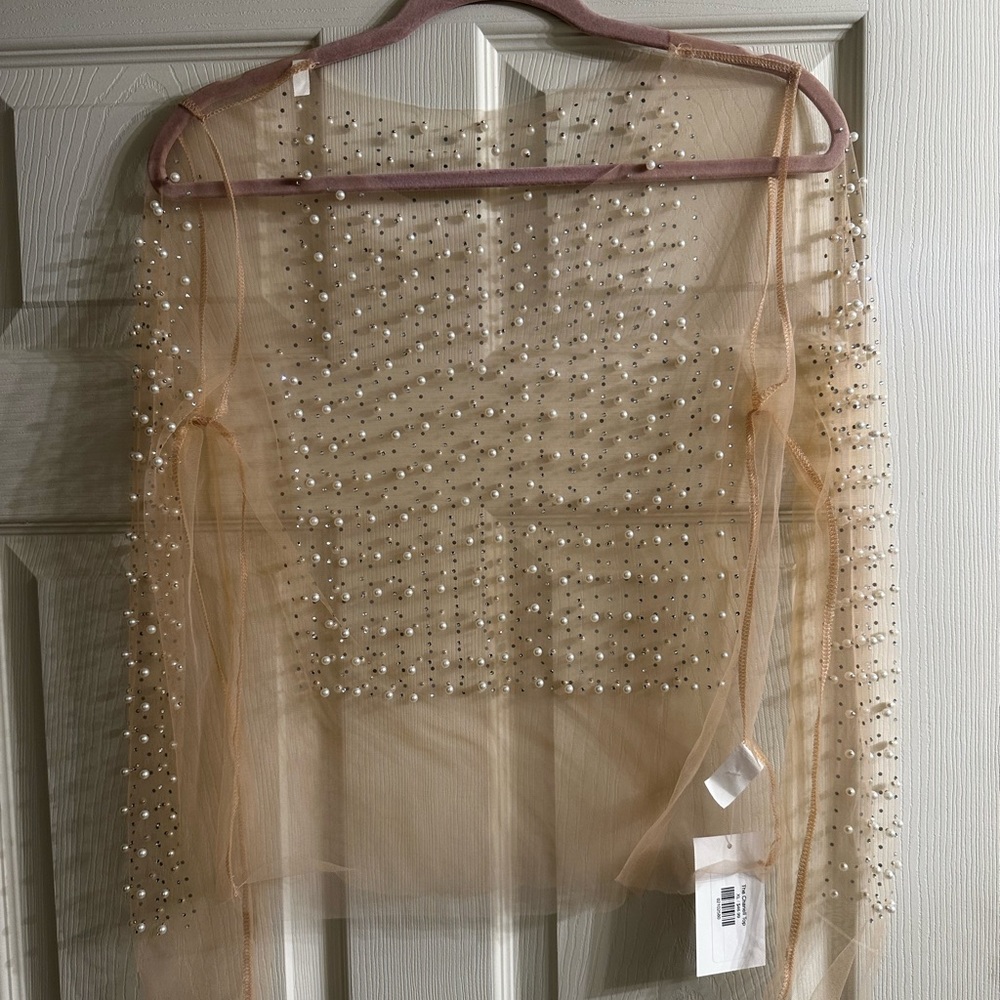 Sheer rhinestone and pearls